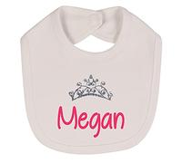Alwaystrusted Personalised Gift White Velcro Fastening Bib Pink Tiara Girl AT-TF15-11-M