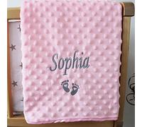 Alwaystrusted Personalised Pink Bubble Blanket NameFeet Design