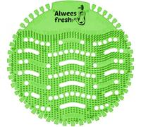 Alwees Fresh Urinal Mats Scented 10 Pack - Anti-Splash Urinal Screens, Odour Neutraliser & Deodoriser Pads, Long Lasting Urinal Blocks, Fits Most Commercial & Home Urinals - Green Apple