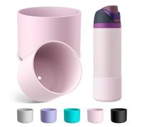 Alwenid 2PCS Silicone Water Bottle Boot for Owala 24 Oz, Anti-Slip Protective Sleeve Bottom Bumper Protector for FreeSip, Twist, and Flip Stainless Steel Water Bottles (Pink)