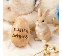 Alwesam Custom Engraved Wooden Easter Eggs - Personalized Easter Gifts for All Ages Keepsake with Name/Date Gift Idea (1Pcs)