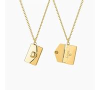 Alwesam Personalized Envelope Locket Necklace with Love Letter Message Custom Engraved Secret Note Jewelry Gift for Her Him Couple Family Friend Birthday Valentine Stainless Steel Pendant