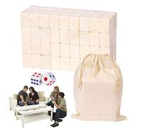 ALWIDA Chinese Mahjong Game Set Full Size with Large Storage Bag, Portable Table Game, Travel Chinese Traditional Board Game, Chinese Majong Set with 146 Melamine Resin Mahjong Tiles for Family