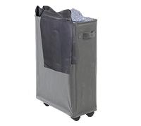 ALWIDA Slim Folding Hamper, Foldable Clothes Storage Basket On Wheels, Large Foldable Hamper Laundry Basket, 42l Rolling Laundry Sorting Baskets With Handle, Laundry Baskets For Clothes Toy Towels