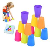 ALWIDA Sport Stacking Cups, Funny Quick Cups Games, Stacking Cups Parent-Child Game, Stack Cup Fun Games For Family, Speed Cup Game For Kids, Quick Stack Cup With Question Cards & Stack Competition