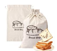 Alwodici 2 Pcs Linen Bread Bag 13.7x17.7in Reusable Bread Storage Bags Large Drawstring Food Storage Bag for Storing Bread, Vegetables, Cookies, and Other Food
