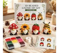 Alwodici 4Pack 3d Beaded Gnome Kit Mini Animal Beading Kit With Mushroom Sunflower Strawberry Bee Gonk Diy Bead Supplies With Instruction Handmade Bead Art Craft For Home Decor Birthday Christmas Gift
