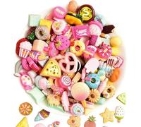 Alwodici 50 Pcs Mixed Resin Dessert Cake Candy Ice Cream Set Exquisite Diy Slime Charms Junk Phone Case Charms Jewelry Accessories Suitable For Handicraft Production, Scrapbooks Phone Cases Hair Clips