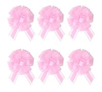 Alwodici 6 Pcs Large Pull Bow Wrapping Pink Pull Bow Ribbon 5.9in Pull Bows Wedding Gift Wrap Bows Gift Bow For Gift Wrapping Baskets Birthday Wedding Christmas New Year Anniversary Valentine'S Day