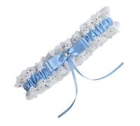 Alwodici Bridal Wedding Garter Blue Stretchable Wedding Garter With Bow Elegant Lace Garter Wedding Accessories Suitable For Girls Women Weddings Bridal Showers Parties