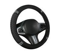 Alwodici Car Steering Wheel Cover With Rhinestones Universal Size 38cm Bling Black Leather Steering Wheel Protector Cover Anti Slip Grip Comfortable Elastic Soft Car Accessories For Most Cars