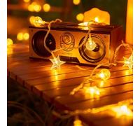 Alwodici Fairy Lights Star and Spherical Light Strings 2m 20 LED Bedroom Lights Battery Powered for Bedroom Wedding Garden Balcony Holiday Decoration Warm White Outdoor Fairy Lights