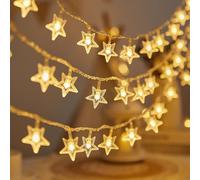 Alwodici Fairy Lights Star Light Strings 6m 40 LED Bedroom Lights Battery Powered for Bedroom Wedding Garden Balcony Holiday Decoration Warm White Outdoor Fairy Lights