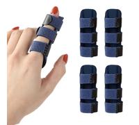 Alwodici Finger Splint 4Pcs Adjustable Trigger Finger Support Protector Breathable Splints Brace For Broken Finger Support Straighten Relieve Arthritis Pain Fit Index Middle Ring Little All Fingers