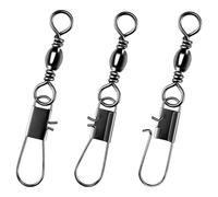 Alwonder 50 Pcs Quick-Change Barrel Swivel with Interlock Snap - High-Strength Fishing Terminal Tackle for Lure & Line Connection, Saltwater & Freshwater Compatible 14kg Size 8