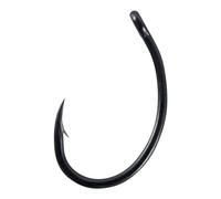 Alwonder 50pcs Barbed Wide Gape Carp Fishing Hooks Curve Shank PTFE Coated Offset point Krank Hooks for Hair Chod Bottom Bait Rig #8