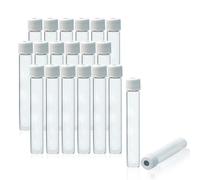 ALWSCI 12 ml Evacuated Breathing Test Vials,Glass Breathing Test Vials Flat Bottom Silicone Coated for 13C Helicobacter Pylori Breath Testing 15.5 * 101 mm Unlabelled with White Cap, 100PCS