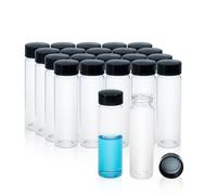 ALWSCI 20 pcs 40 mL Clear Glass Sample Vials Sampling Bottles with 24 mm Black Closed top PP Cap, PE Liner Sample Container Laboratory Vial 27.5 x 95 mm