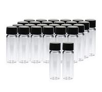 ALWSCI 20 Pcs Sample Vials 4 mL Glass Sample Bottles With Screwcap, PE Liner Sample Containers Lab Vial Bottle Liquid Sampling Glass Bottles Oil Bottle