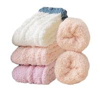 Alxad 5 Pairs Women Fluffy Socks Warm Winter Slipper Socks Comfy Fleece Cabin Plush Sleep Soft Fuzzy Cosy Bed Socks for Women and Girl