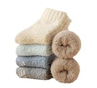 Alxad 5 Pairs Women Fluffy Socks Warm Winter Slipper Socks Comfy Fleece Cabin Plush Sleep Soft Fuzzy Cosy Bed Socks for Women and Girl
