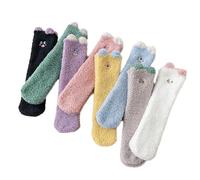 Alxad Fluffy Socks Anti-Slip Soft Fuzzy Socks Winter Warm Slipper Socks Animal Bed Socks Cosy Sleep Socks for Boys Girls 5 Pairs