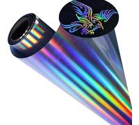 ALXAZA Holographic Heat Transfer Vinyl Rainbow HTV Rolls Pack 12 Inch x 7 Feet Iron on Vinyl for T-Shirts DIY Design for Heat Press Machine(Holographic HTV)