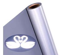 ALXAZA Reflective Heat Transfer Vinyl Grey Reflective HTV Vinyl Rolls Pack 12 Inch x 7 Feet Iron on Vinyl for T-Shirts DIY Design & Silhouette Cameo for Heat Press Machine