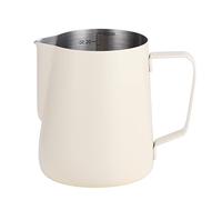 ALXBSONE Milk Frothing Pitchers, 20oz/600ml Thickened 304 Stainless Steel Coffee Pull Cup, Milk Frothing Cup, Espresso Coffee Steaming Pot(White-600ml)