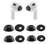 ALXCD 4 Pairs Foam Ear Tips Compatible with AirPods Pro 3 3rd Generation Replacement Eartips, Noise Reduction Hole & Built-in dust Guard with Cleaning Kit Compatible with AirPods Pro 3 XS/S/M/L