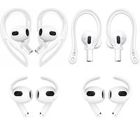 ALXCD Ear Hooks Compatible with AirPods 3 3rd Gen, 1 Pair Anti-Slip Adjustable Soft TPU Earhook, 2 Pairs Silicon Ear Tips Hook, 1 Pair Silicon Ear Hook, Compatible with AirPods 3, 1ch+1h+2s, White