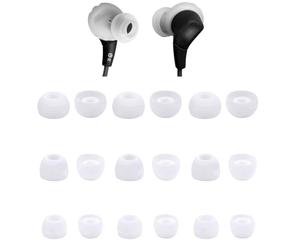 ALXCD Ear Tips Compatible with JBL Endurance Run 3 2 Wired Earbuds, 9 Pairs S/M/L Sizes Replacement Soft Silicone Earbud Tips Eartips, Compatible with JBL Endurance Run 3 9 Pairs White