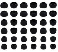 ALXCD Ear Tips Silicone Replacement Earbud Tips Earbud Covers Eartips Fit Most in-Ear Earbuds(Inner Hole 4.0mm -5.5mm) Headphone Earbuds Rubber Tips 18 Pairs Black sml