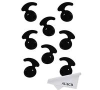 ALXCD Earbud Tips for Earphones, 4 Pair Black Anti-Slip Silicone Replacement Ear Tips for Galaxy S7edge S7 S6edge, Samsung Level U EO-BG920 Bluetooth Earphone [Sport] (Black 4 Pair)