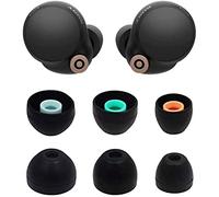 ALXCD Eartips Compatible with Sony WF-1000XM4 & WF-1000XM5 Earbuds, 3 Pairs Soft Silicone Ear Tips, Black