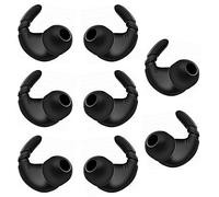 ALXCD Sports Earbud Stabilizers Fins Wing Tips Ear Tips Adapters Compatible with Most In-Ear Earbuds, Anti-Slip Silicon Sport Eartips, Compatible with SONY AKG Galaxy S9 S10 etc. 4 Pairs Black
