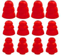 ALXCD Triple Flange Ear Tips, 6 Pairs S/M/L Sizes Triple Three Flange Noise Isolate Silicone Replacement Cushion Earbuds Tips with 4mm Connector Hole, Fit for Most in Ear Earphone, S/M/L Red
