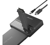 Alxum 2 IN 1 Portable 10Gbps USB 3.2 Type C to M.2 SATA Adapter External Hard Drive Converter for 2230/2242/2260/2280 M/B+M Key M.2 and 2.5" /3.5" SATA S