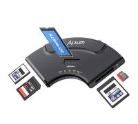 Alxum 5 in 1 USB C 10Gbps Adapter for CFexpress Type A/B, SD 4.0, Micro SD 4.0 & 2230 to 22110 M.2 PCIE NVMe SSD, Hard Drive Reader for Photographers Video Editors Plug & Play Dark Black