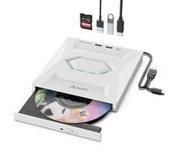 Alxum External CD Drives for Laptop- Type-C USB 3.0 CD Reader with SD Slot & Type A Ports CD 24X Super Fast Speed External Disc Drive for Laptop/PC/Window/Mac OS/Linux/Vista