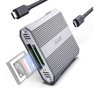 Alxum USB Type C to CFexpress Type B SD 4.0 UHS-II Dual-Slot Card Reader,10Gbps USB 3.2 Gen 2 External Memory Card for Windows 10/11(32/64bit)/Mac Os/Ipad Os/IOS/Linux/Android and more, Aluminum Grey