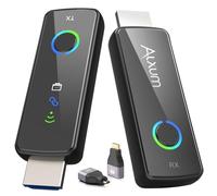 Alxum Wireless HDMI Transmitter and Receiver with LED Indicators,4K Decoded to 1080p,50m/165ft Range, Plug & Play,HDMI Extender Kit for Laptop, PC to TV Projector, Includes 2x 8K Adapters (Black)