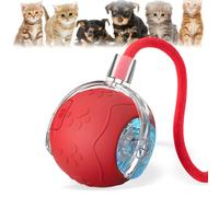 Alxuses 360 Smart Automatic Rolling Pet Ball,Interactive Cat Toys Balls,Automatic Moving Cat Balls,Interactive Cat Toys for Bored Indoor Cats (Red)