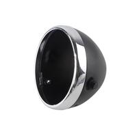 ALXYUTEK Motorcycle Spotlights 7" Motorcycle Headlight Housing Bucket Headlight Motorcycle Mounting Headlight Shell Matte Black Chrome(Matte Black Chrome)