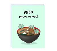 ALY LOU Funny Graduation Card - Punny Greeting Card Congratulations, New Job, Promotion, New Home or Graduation Card | For Friends, Colleagues, Him or Her | Blank Inside (Miso Proud)