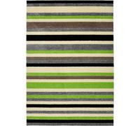 Alya Collection Washable Rugs & Runners Striped Design in Green - 117G THE RUGS Green 140cm x 200cm
