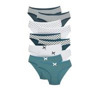 ALYA UNDERWEAR Girl's Knickers, Cotton Kids Panties, Soft and Comfortable Girl Briefs (Pack of 10 Dark Green - Printed X22)
