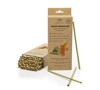 ALYADA Bamboo Grass Drinking Straws, 20 cm, Pack of 100, Biodegradable, Disposable, Purely Plant-based