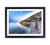 Alyana In Turkey At Night Painting Modern Art Framed Print | A2 Black Framed Wall Art | Ready to Hang | Modern Animal Picture | Living Room Bedroom Lounge Office
