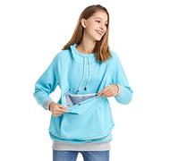 ALYC Cat Dog Carrier Hoodie Large Pet Pouch Sweatshirt Puppy Kitten Holder Pullover Top Kangaroo Hoodies for Women, Sky Blue, XXL